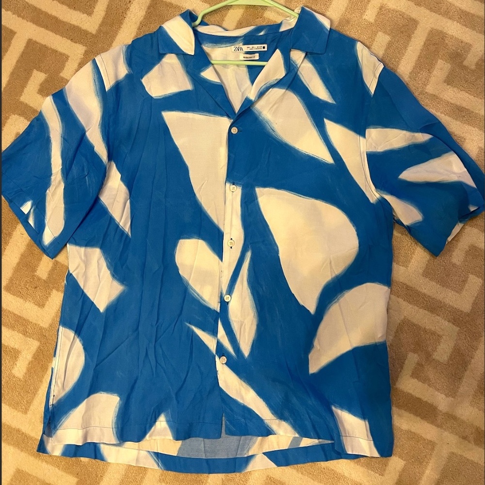 Zara Limited Blue Swirl Men Shirt